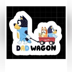 Bluey dad wagon waterproof vinyl sticker
